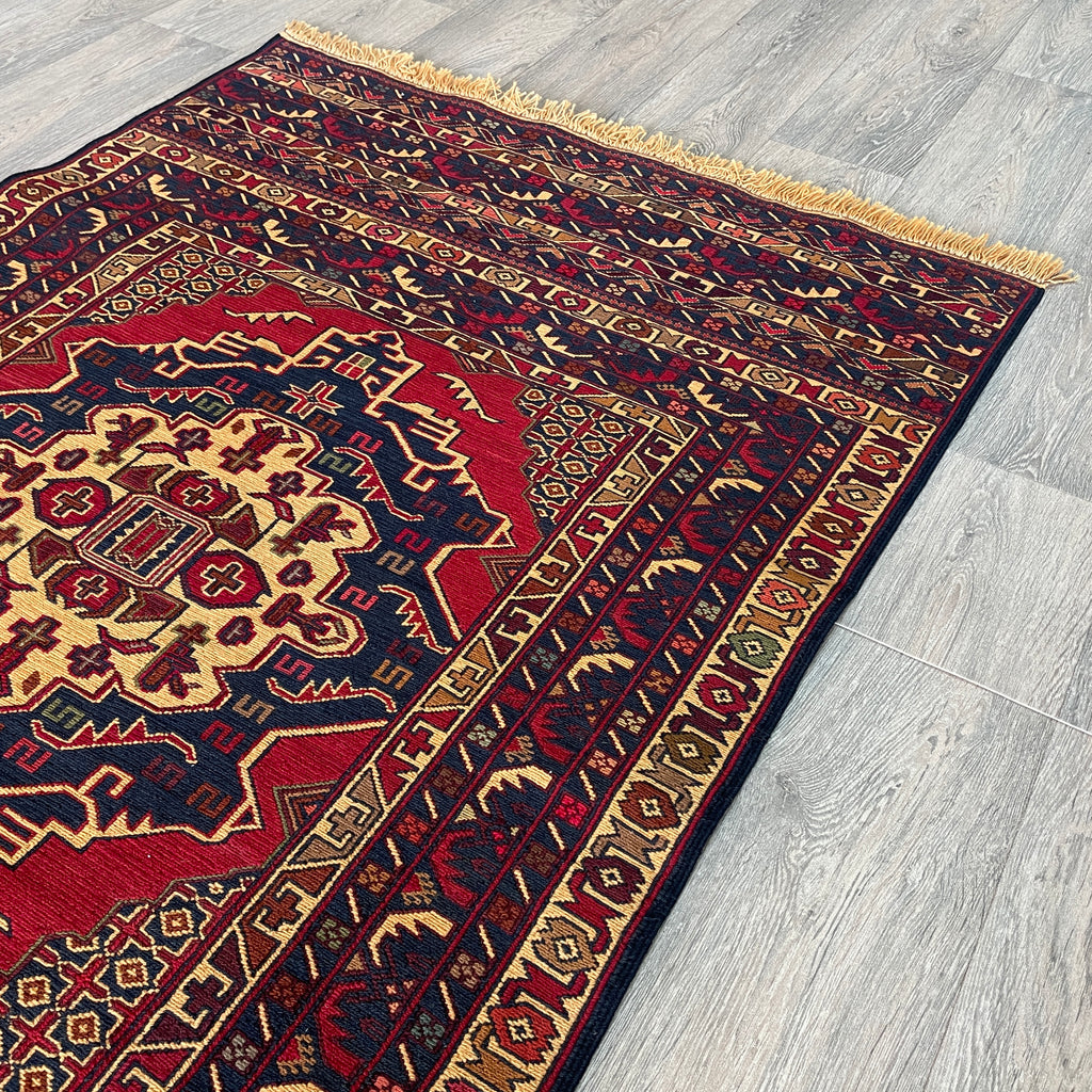 Afghan Fine Maliki Soumak Kilim Rug