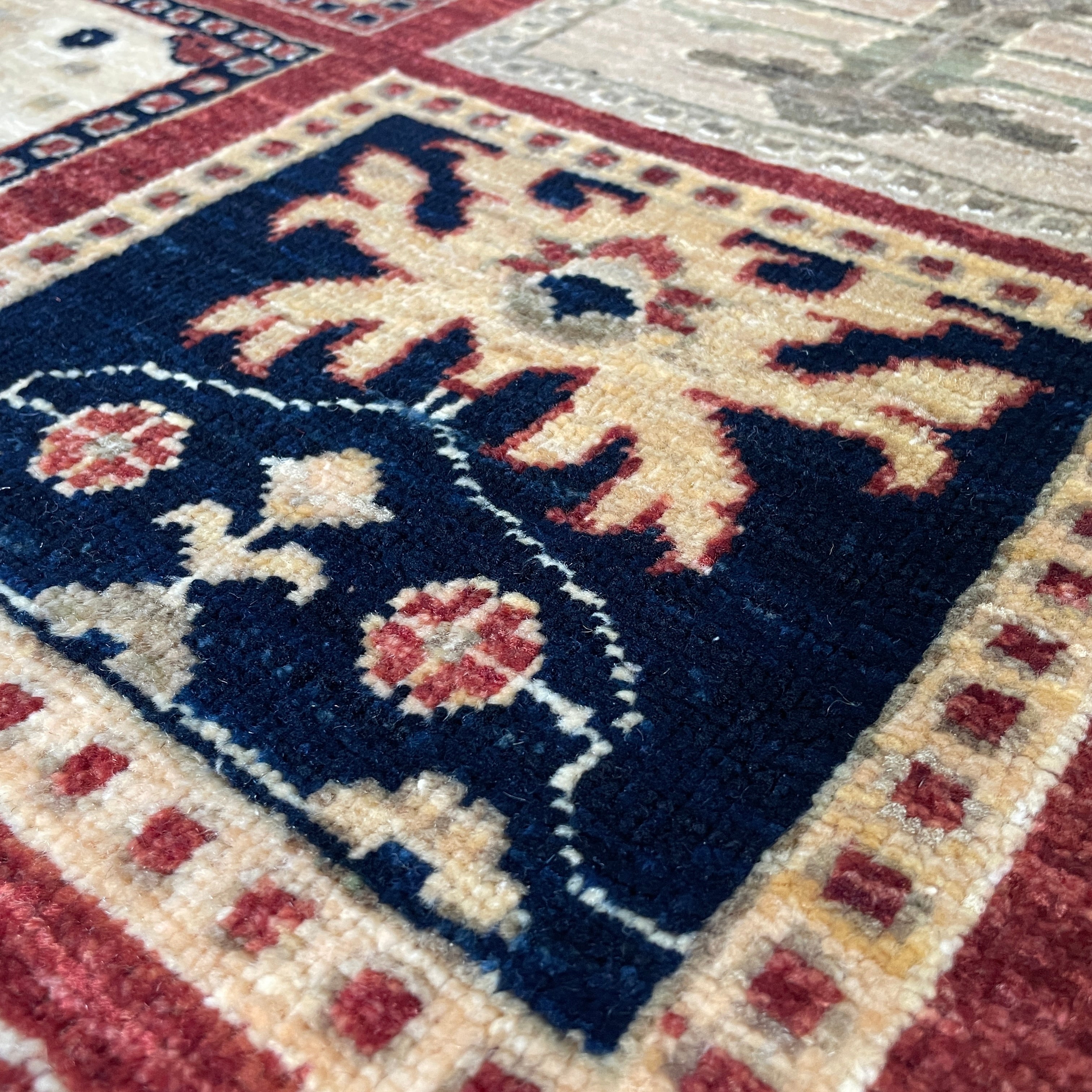 Afghan Ziegler Rug 'Tray of Flowers'