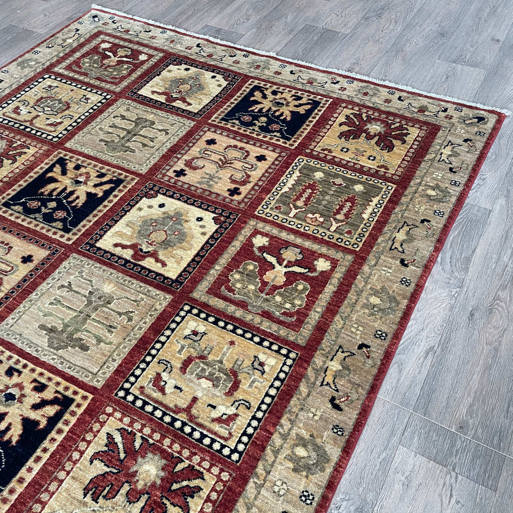 Afghan Ziegler Rug 'Tray of Flowers'