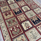 Afghan Ziegler Rug 'Tray of Flowers'