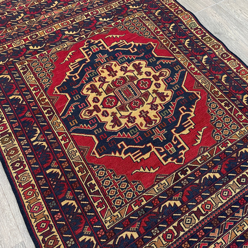 Afghan Fine Maliki Soumak Kilim Rug