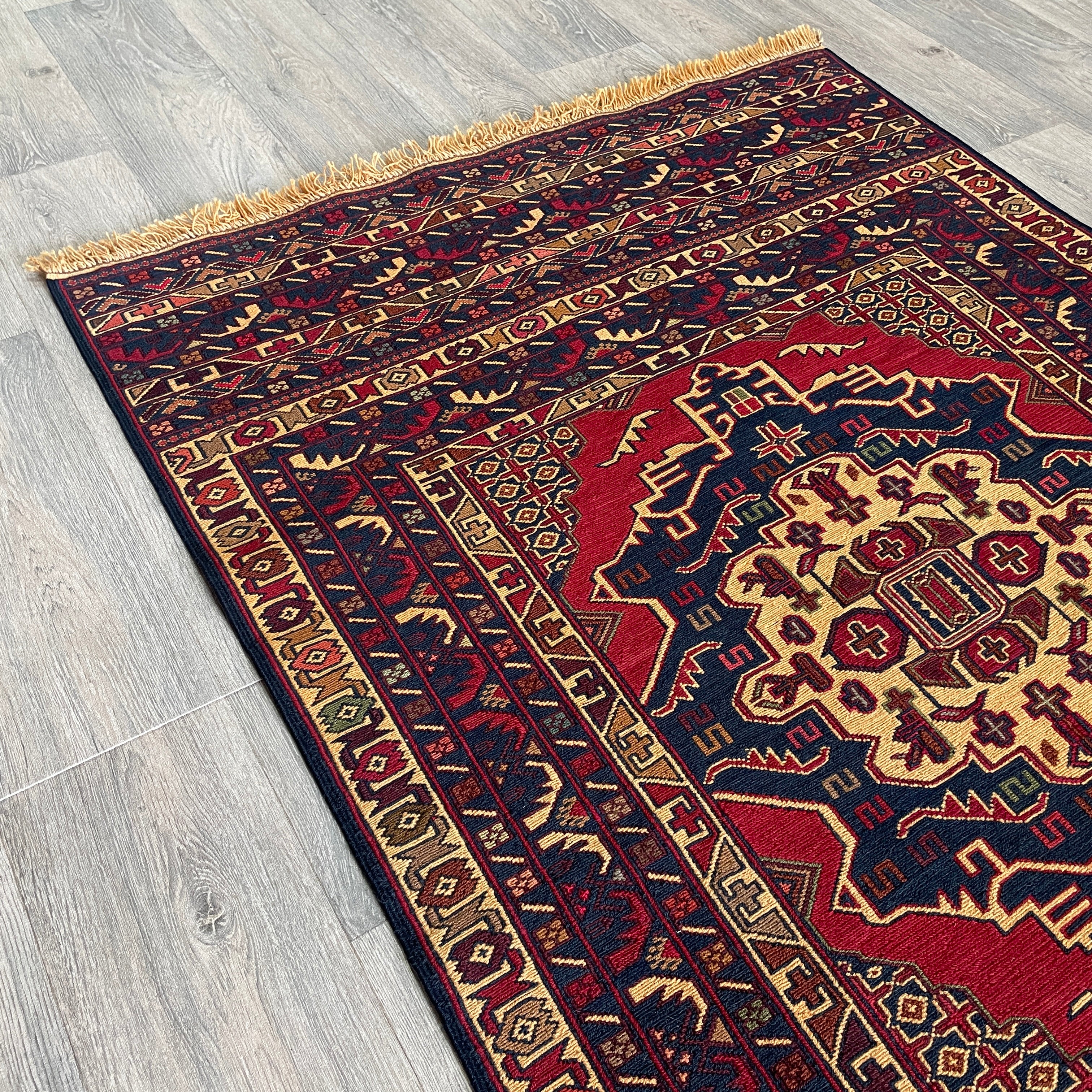 Afghan Fine Maliki Soumak Kilim Rug