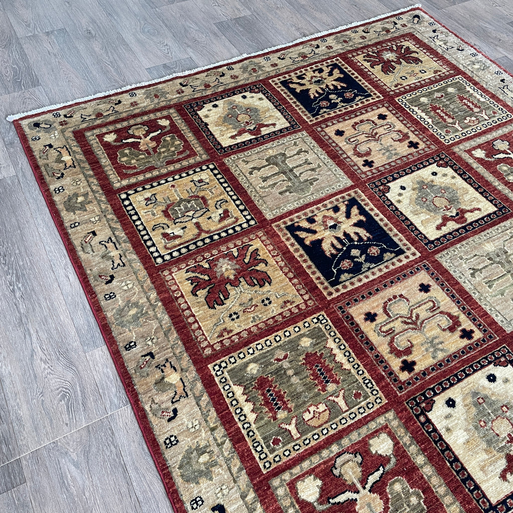 Afghan Ziegler Rug 'Tray of Flowers'