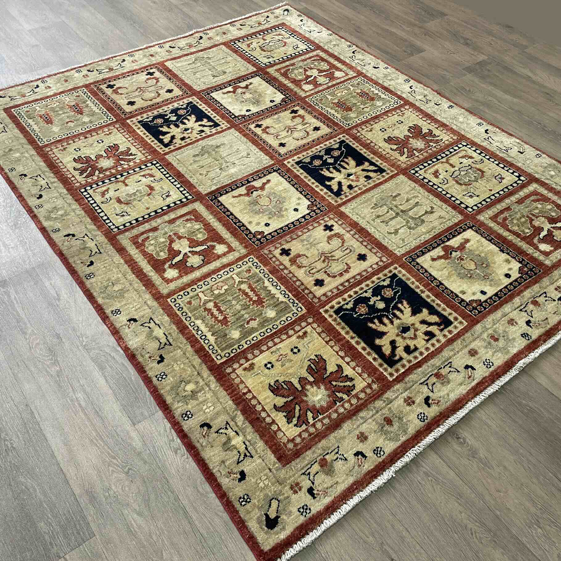 Afghan Ziegler Rug 'Tray of Flowers'