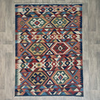 206 x 148 cm | Persian Qashqai Kilim Rug - Khorasan Rugs