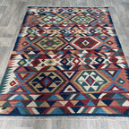 206 x 148 cm | Persian Qashqai Kilim Rug - Khorasan Rugs