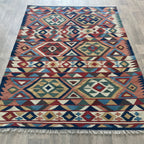 206 x 148 cm | Persian Qashqai Kilim Rug - Khorasan Rugs