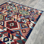 206 x 148 cm | Persian Qashqai Kilim Rug - Khorasan Rugs