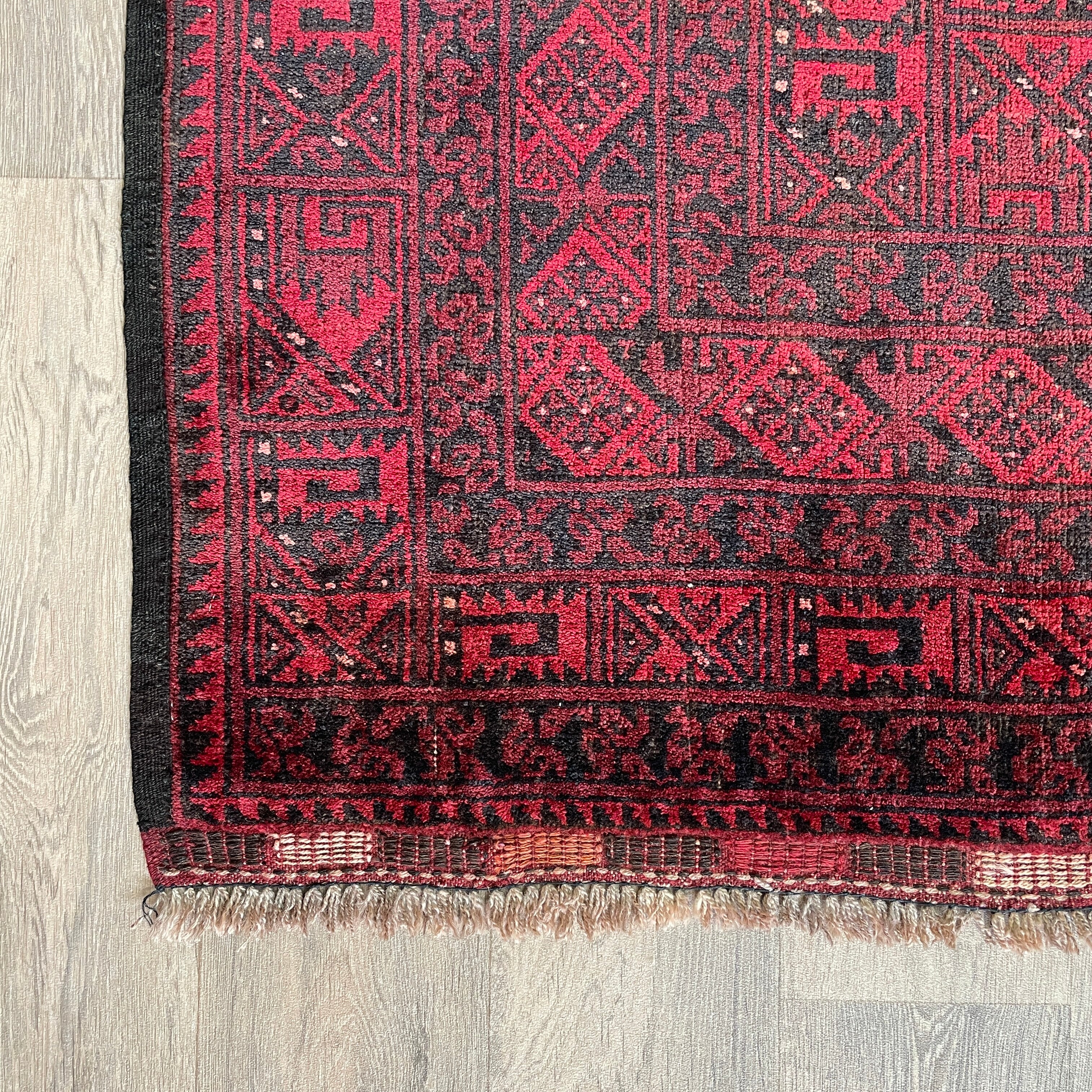 Old Afghan Aqcha Rug c. 1970