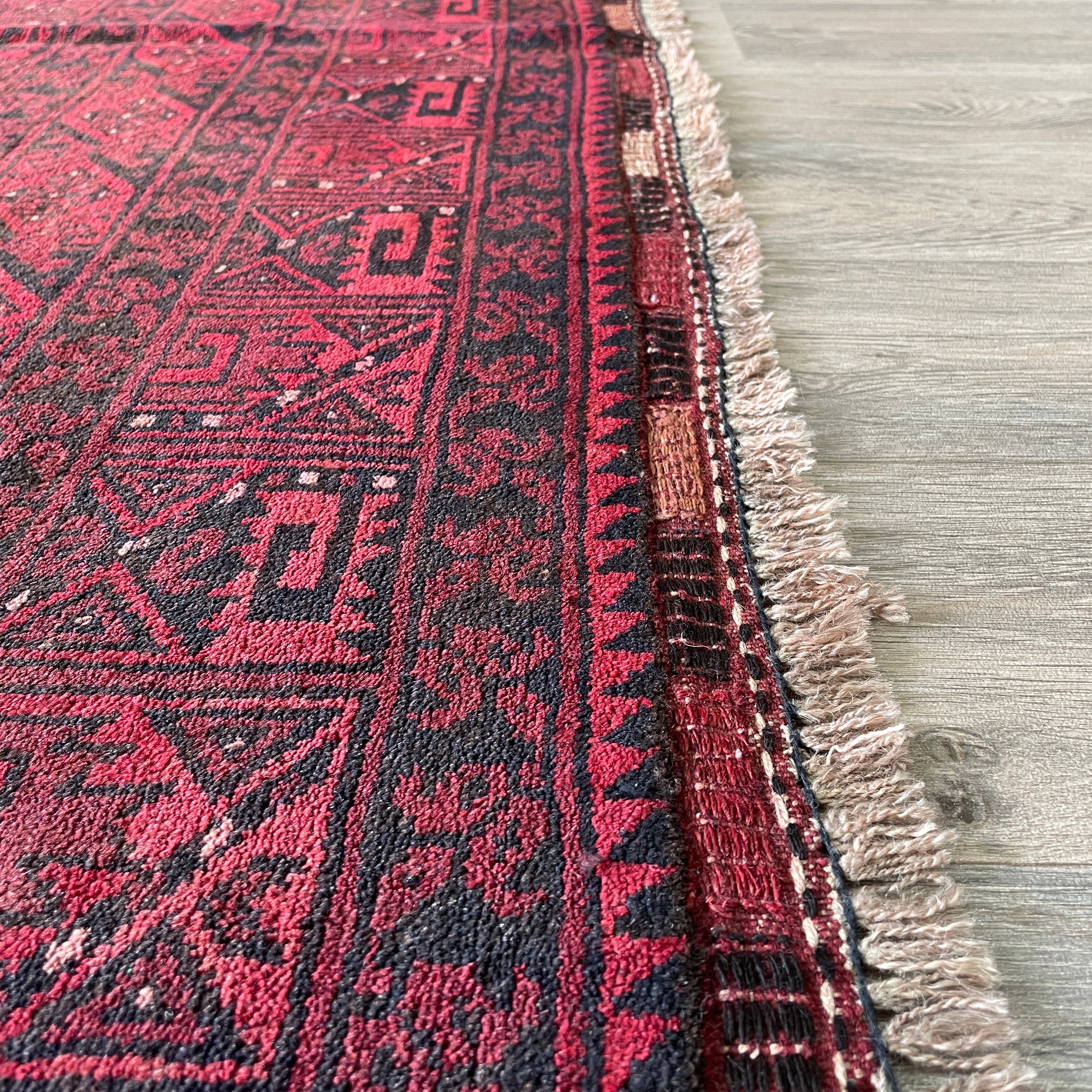 Old Afghan Aqcha Rug c. 1970