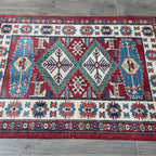 121 x 85 cm | Afghan Super Kazak Rug - Khorasan Rugs