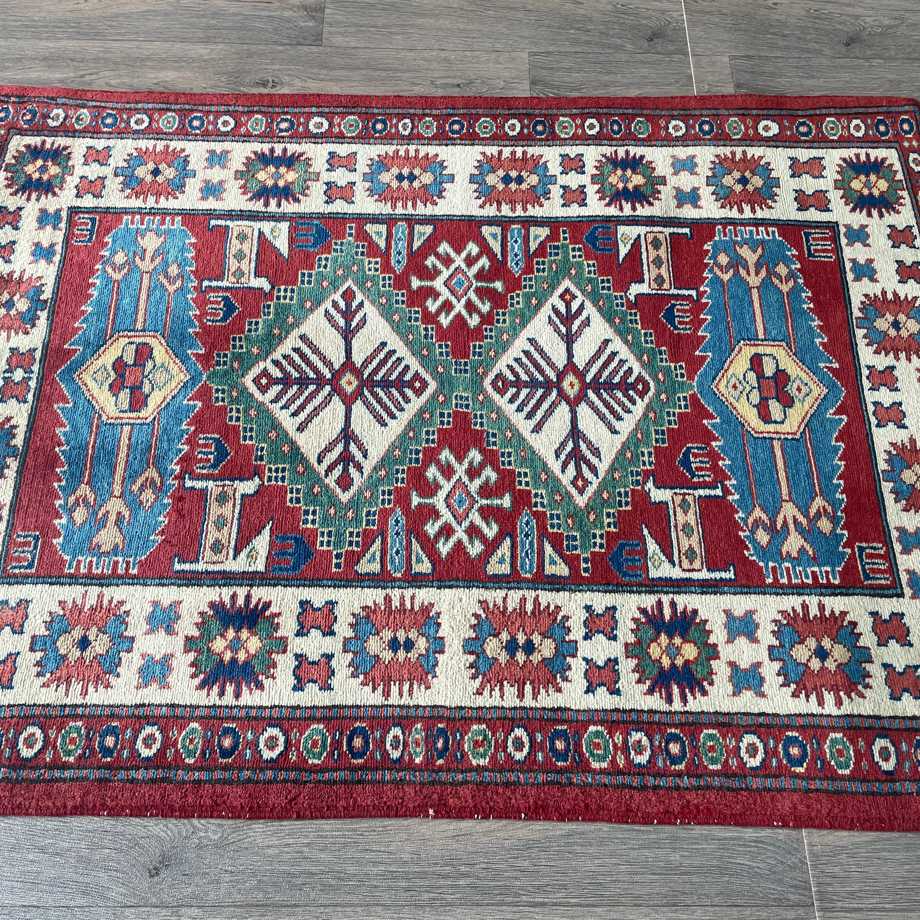 121 x 85 cm | Afghan Super Kazak Rug - Khorasan Rugs