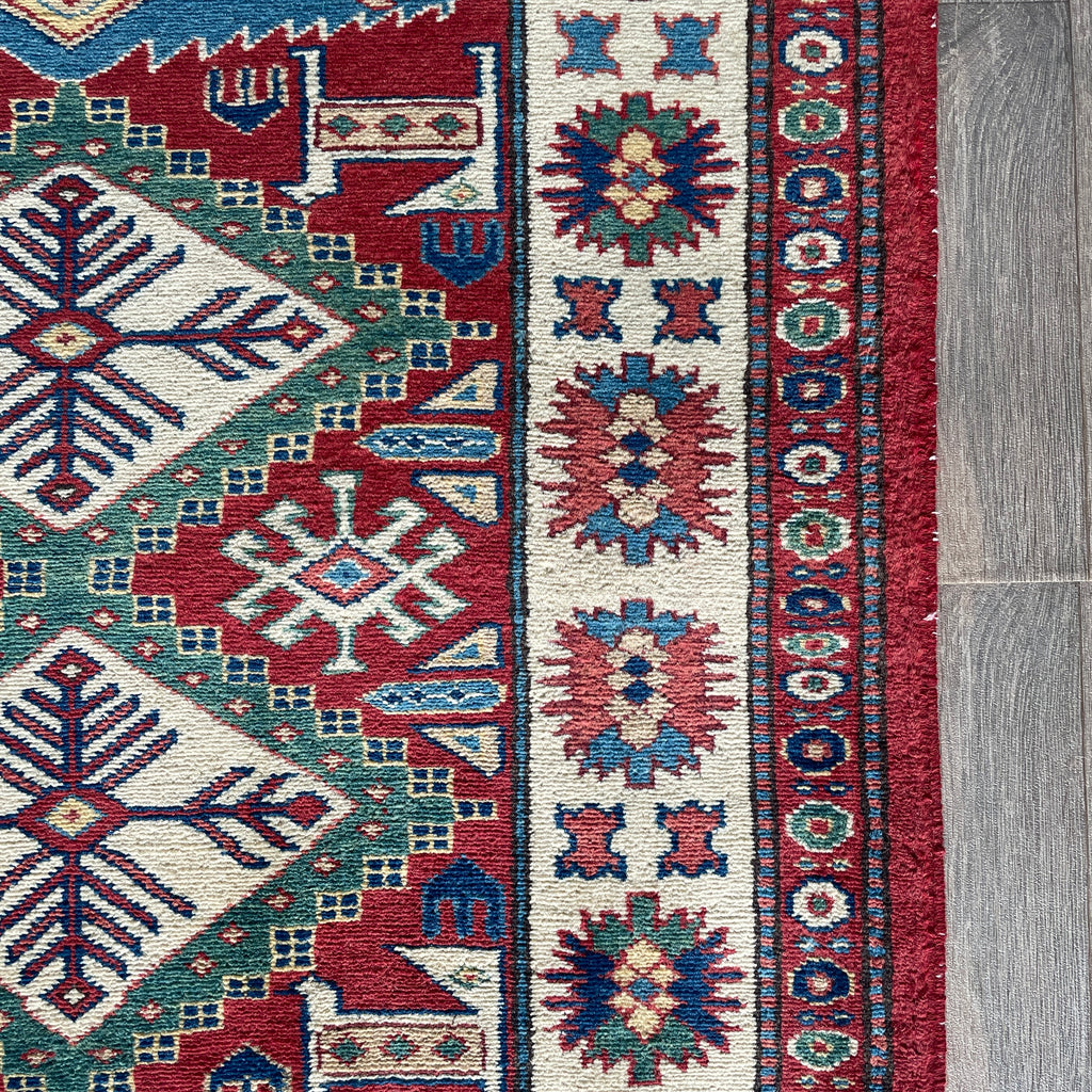 121 x 85 cm | Afghan Super Kazak Rug - Khorasan Rugs
