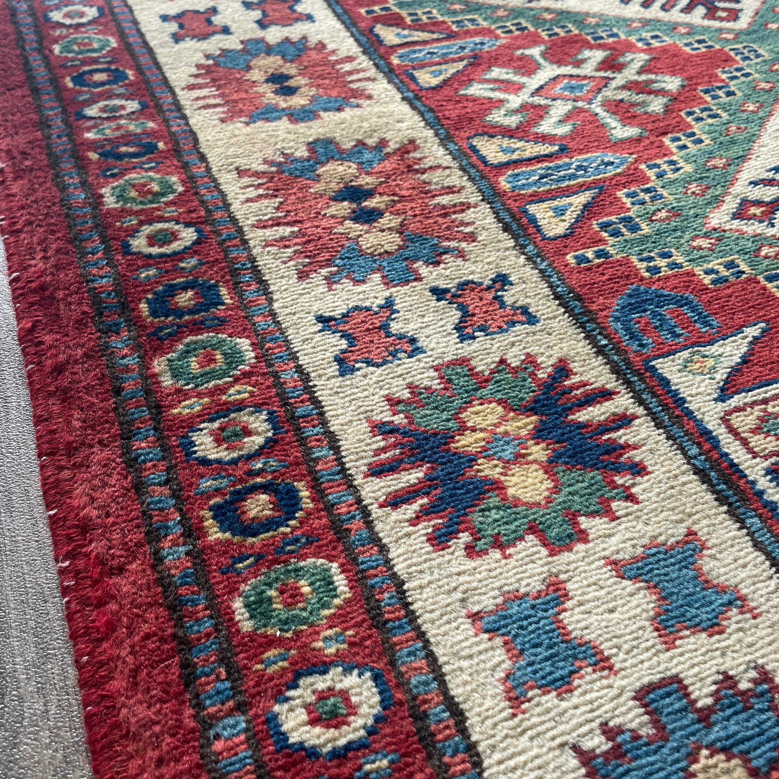 121 x 85 cm | Afghan Super Kazak Rug - Khorasan Rugs
