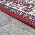 121 x 85 cm | Afghan Super Kazak Rug - Khorasan Rugs