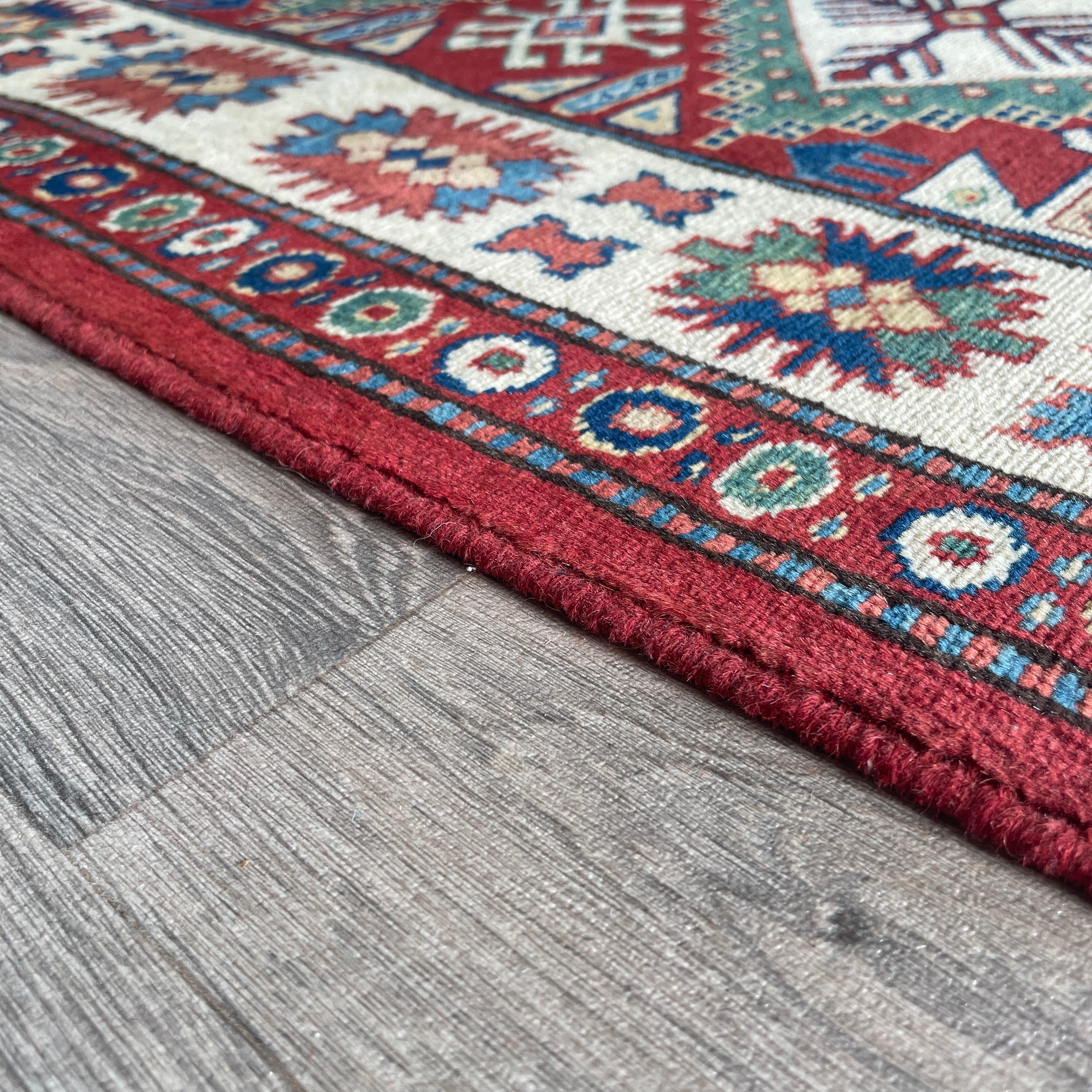 121 x 85 cm | Afghan Super Kazak Rug - Khorasan Rugs