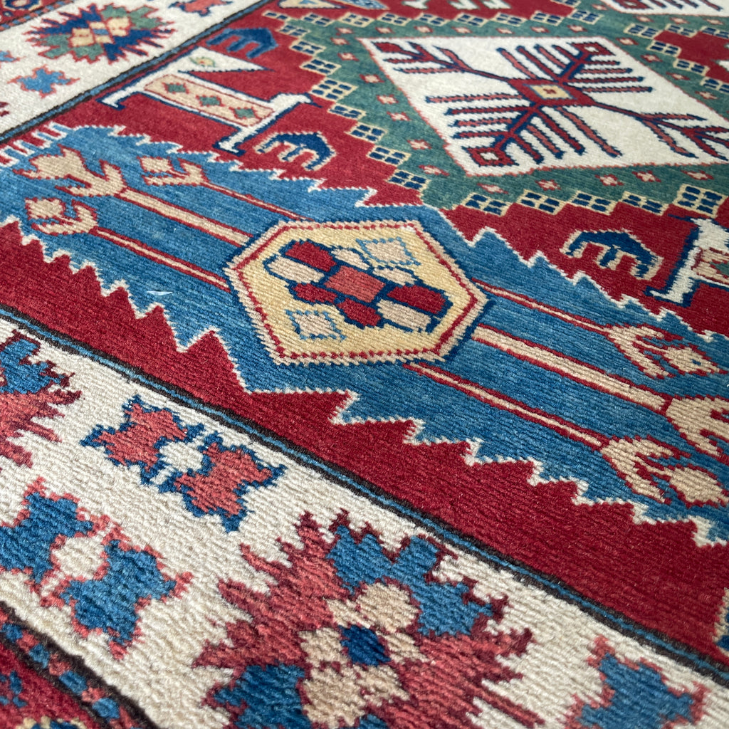 121 x 85 cm | Afghan Super Kazak Rug - Khorasan Rugs