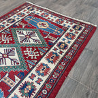 121 x 85 cm | Afghan Super Kazak Rug - Khorasan Rugs