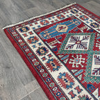 121 x 85 cm | Afghan Super Kazak Rug - Khorasan Rugs