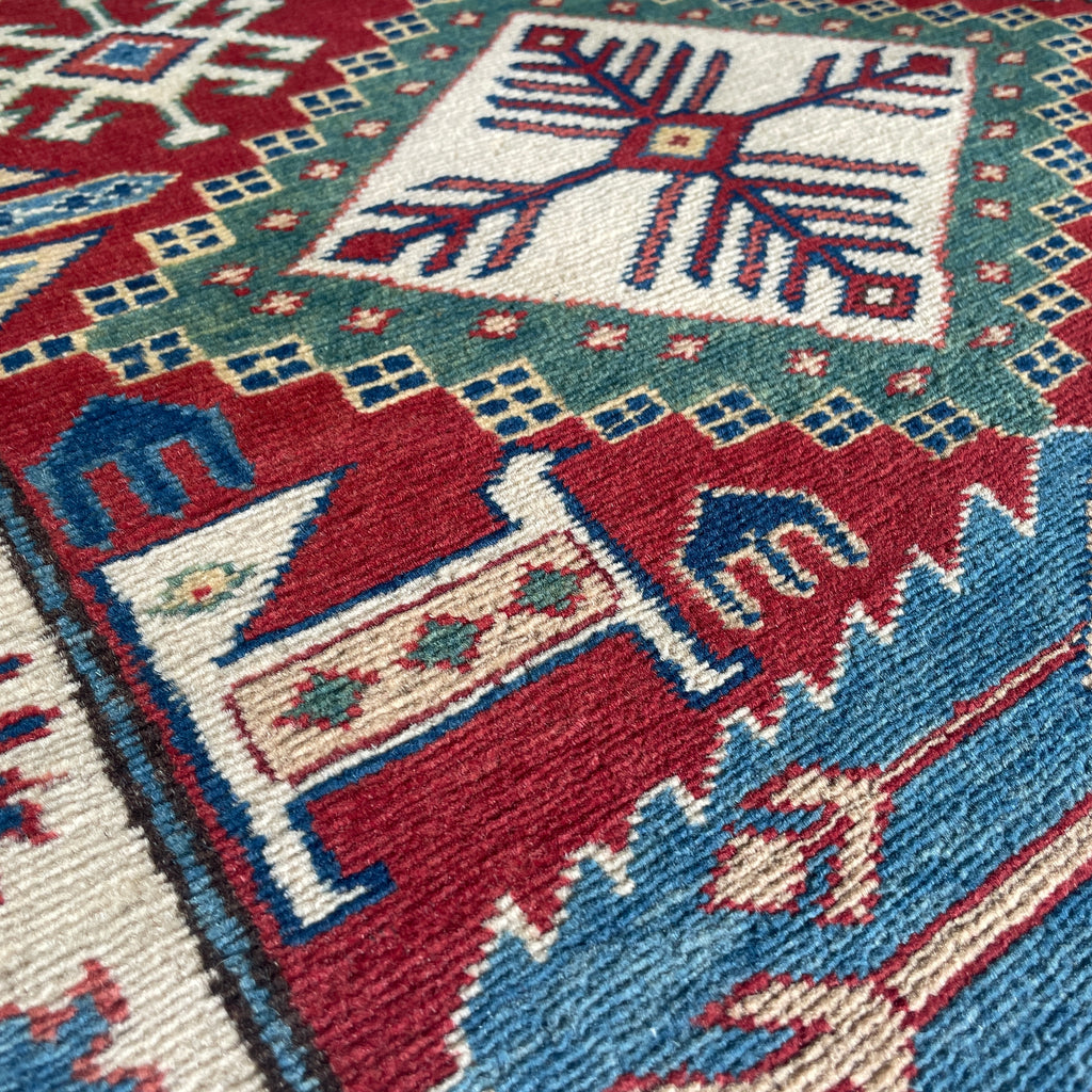 121 x 85 cm | Afghan Super Kazak Rug - Khorasan Rugs