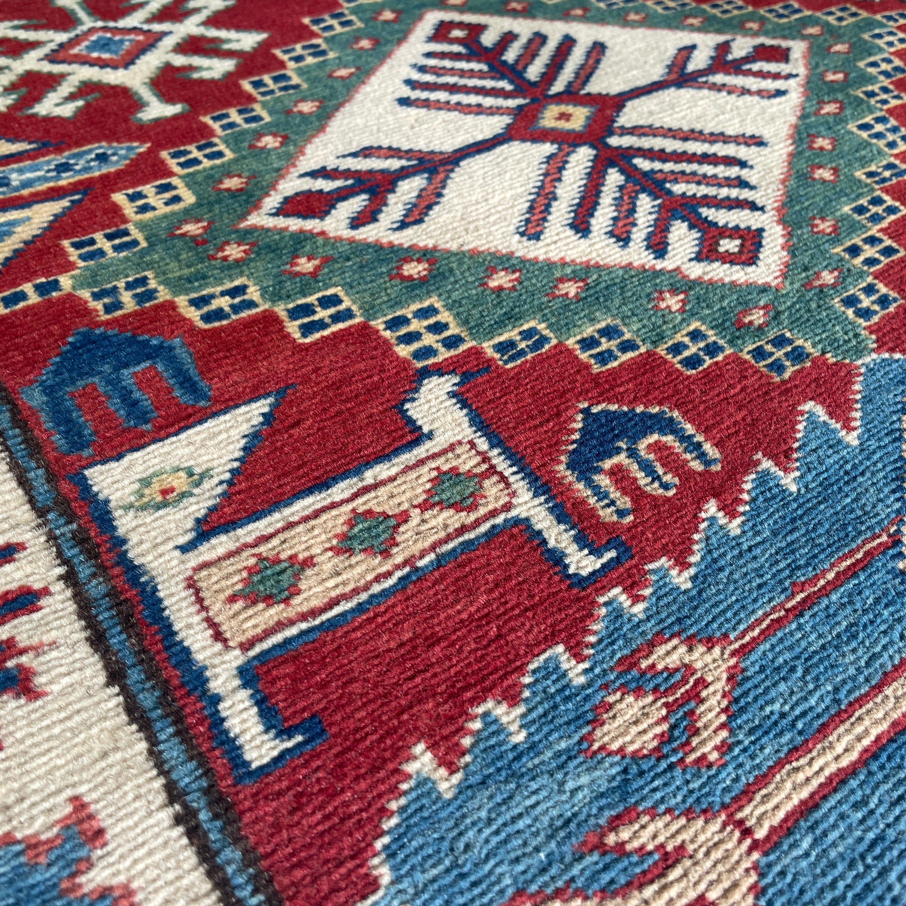 121 x 85 cm | Afghan Super Kazak Rug - Khorasan Rugs