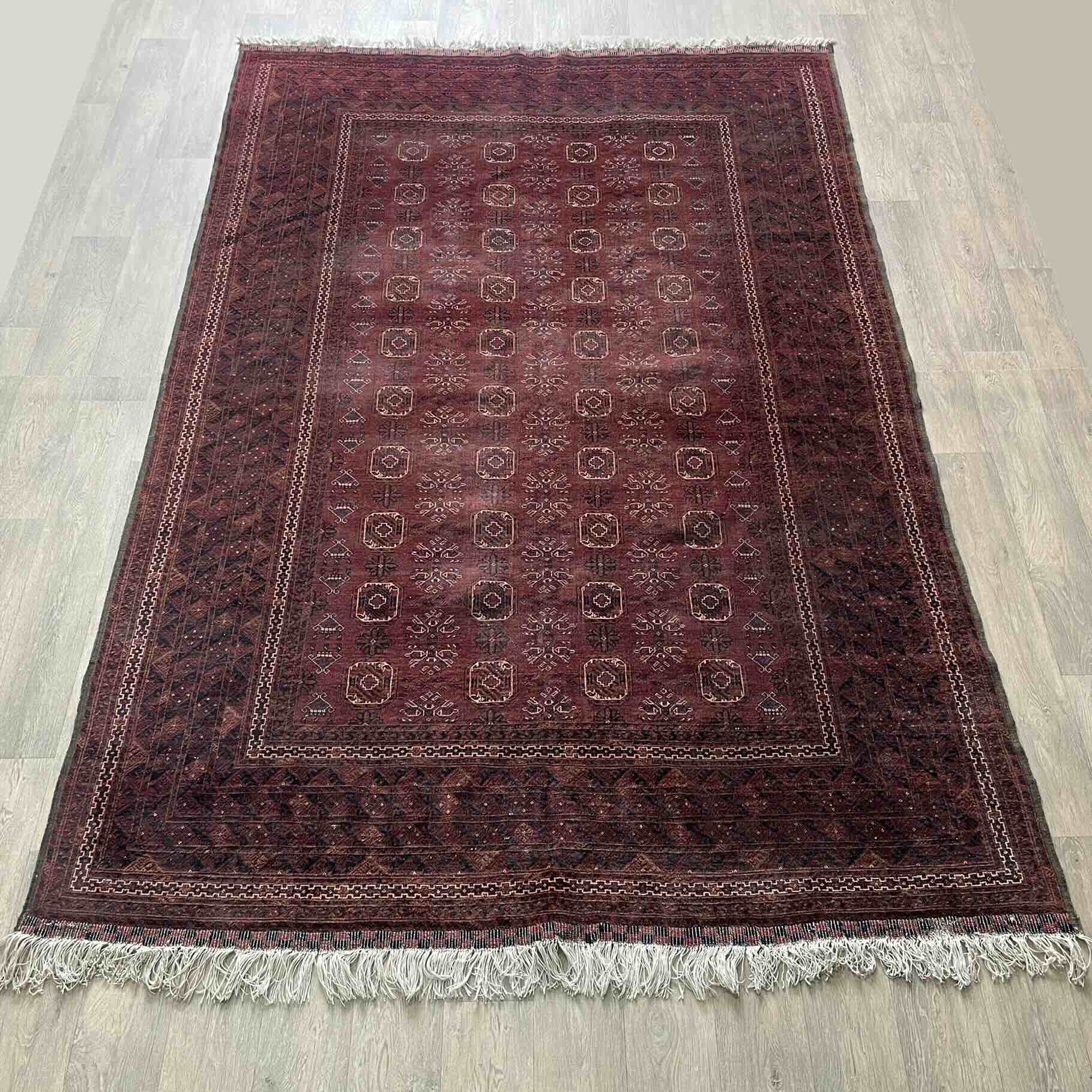 Old Afghan Kunduz Rug c. 1980