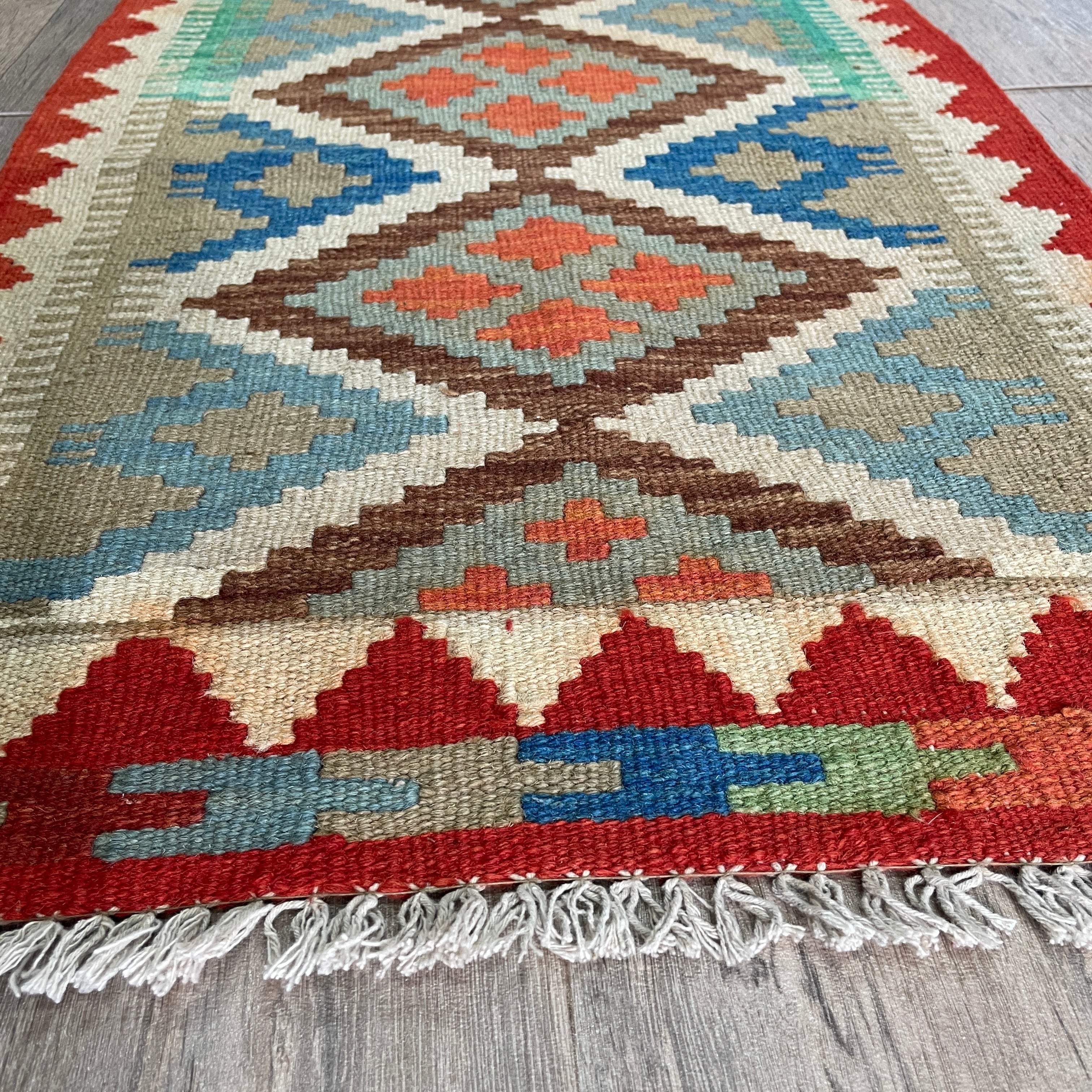 101 x 62 cm | Afghan Kilim Door Mat - Khorasan Rugs
