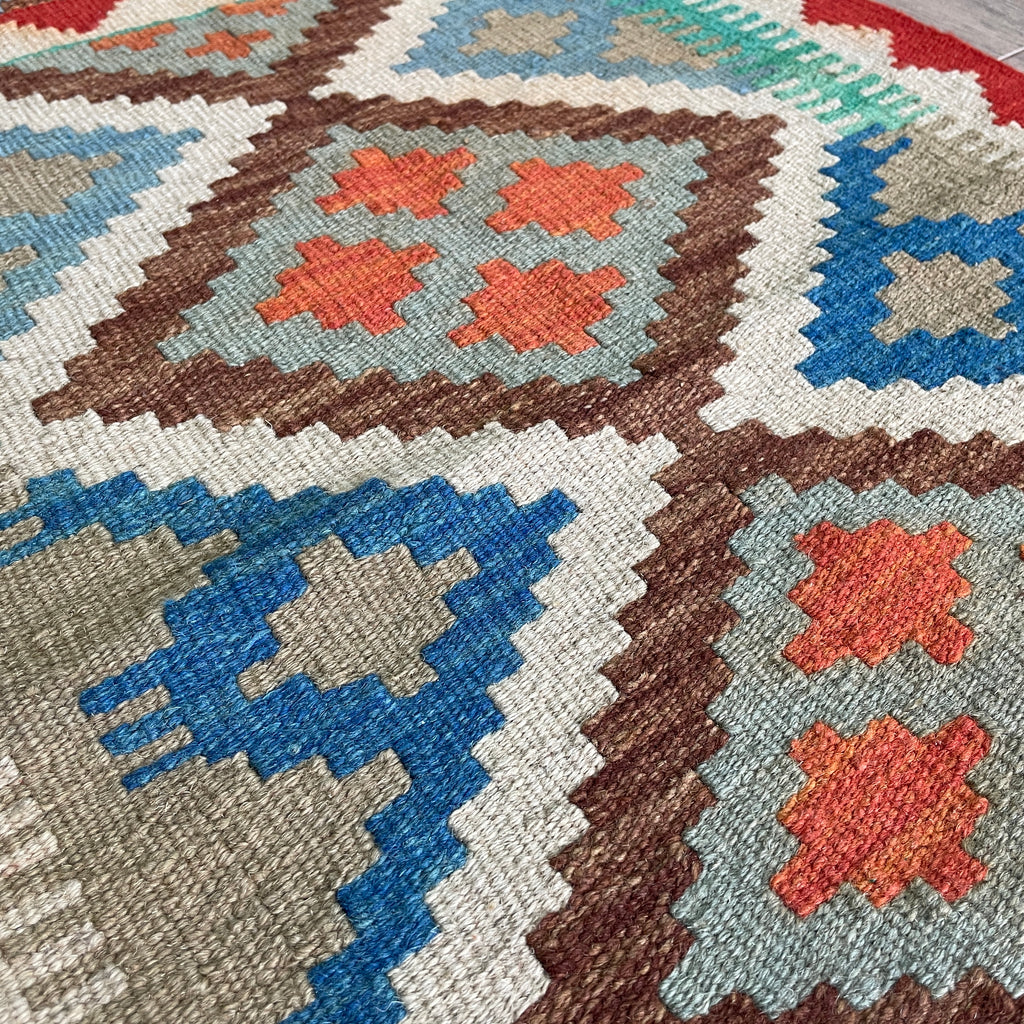 101 x 62 cm | Afghan Kilim Door Mat - Khorasan Rugs