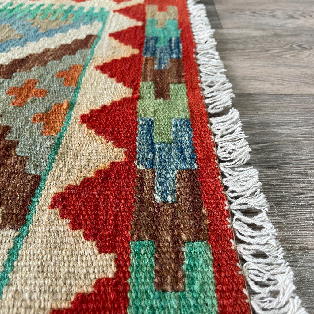 101 x 62 cm | Afghan Kilim Door Mat - Khorasan Rugs