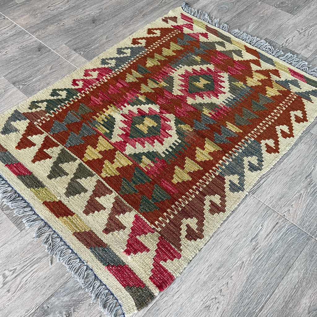 98 x 69 cm | Afghan Kilim Door Mat - Khorasan Rugs