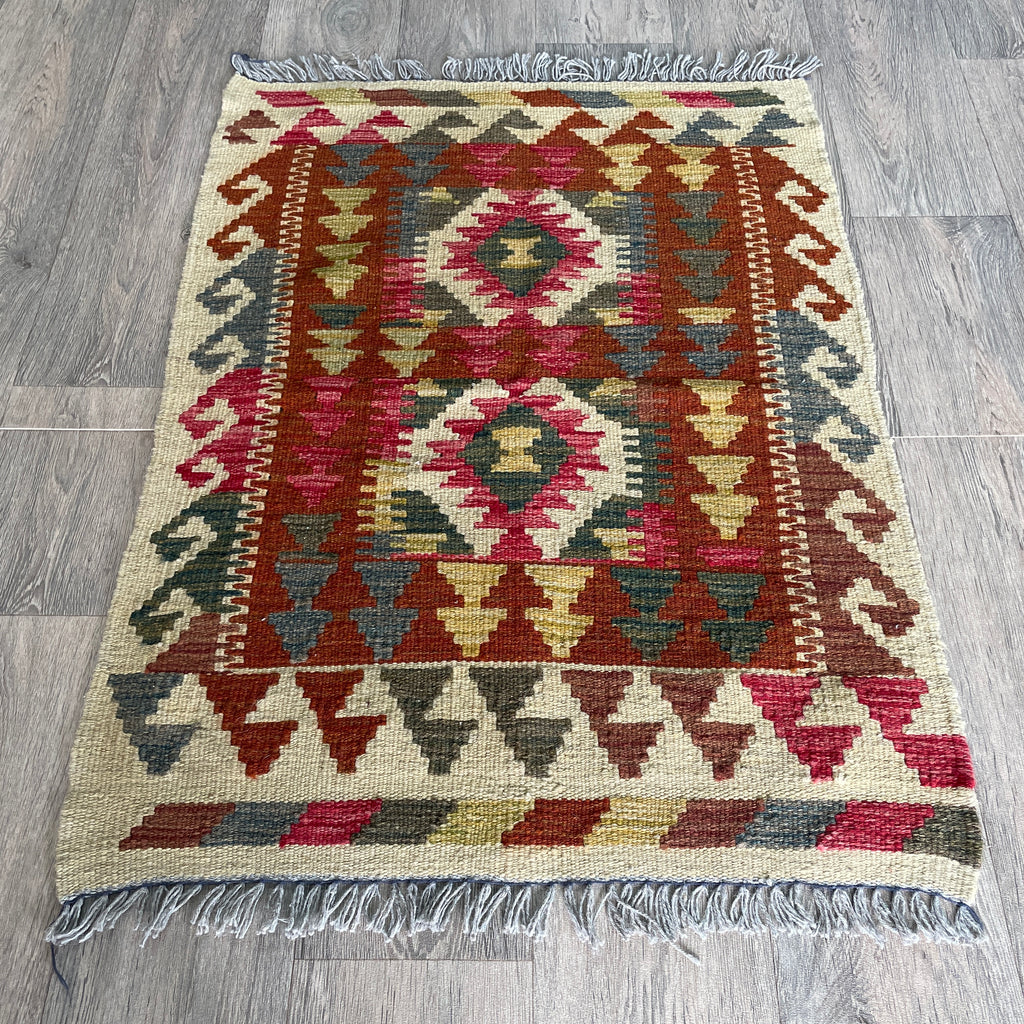 98 x 69 cm | Afghan Kilim Door Mat - Khorasan Rugs
