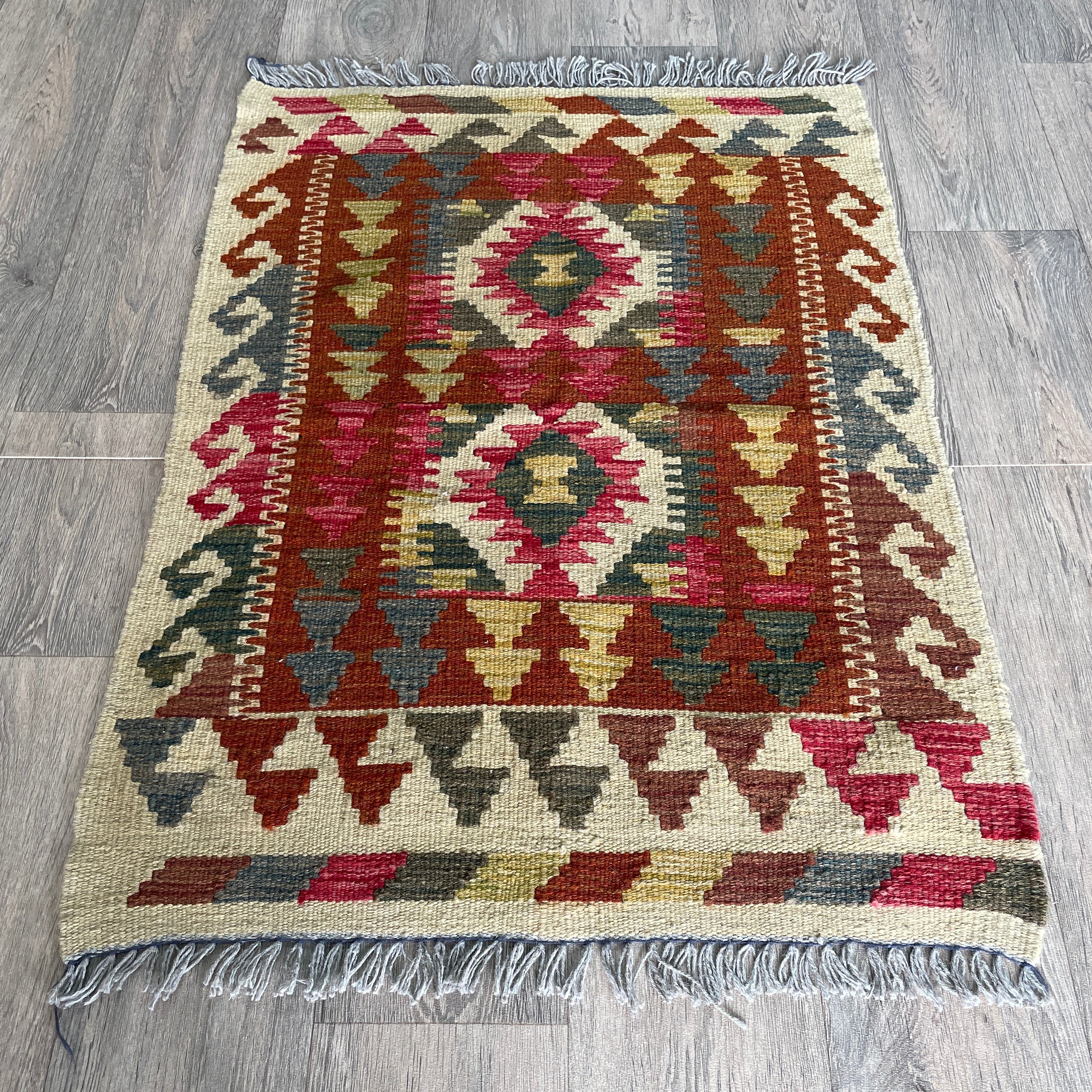 98 x 69 cm | Afghan Kilim Door Mat - Khorasan Rugs