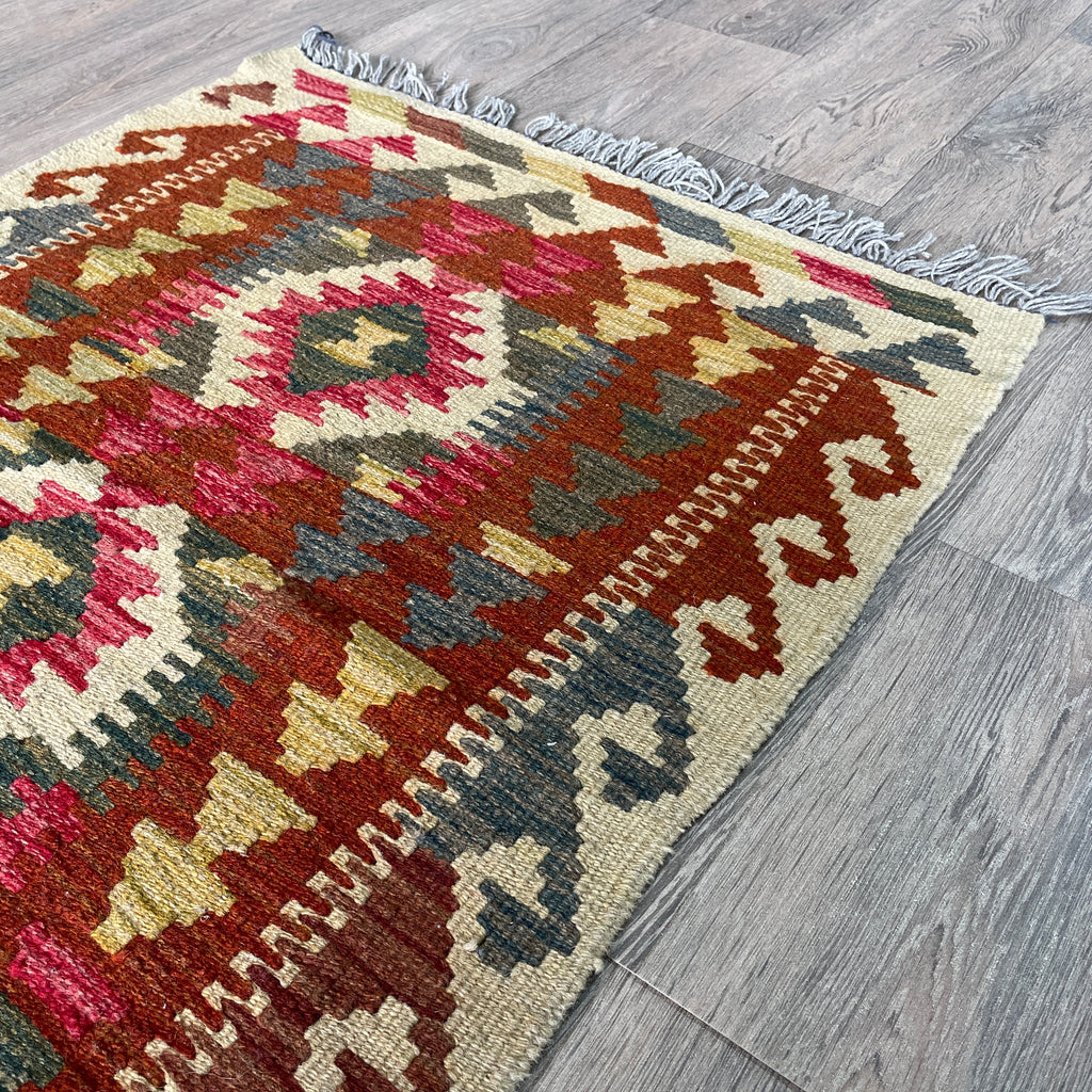 98 x 69 cm | Afghan Kilim Door Mat - Khorasan Rugs