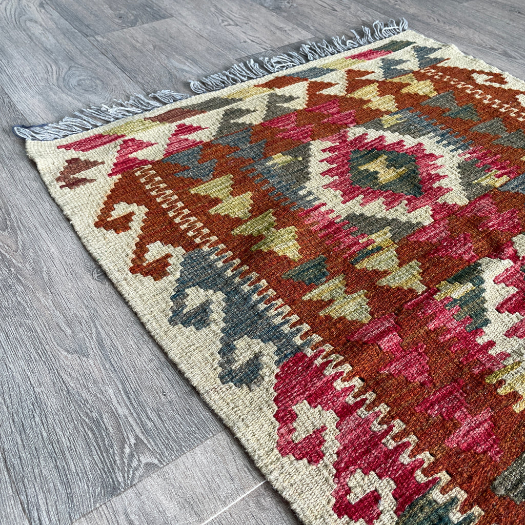 98 x 69 cm | Afghan Kilim Door Mat - Khorasan Rugs