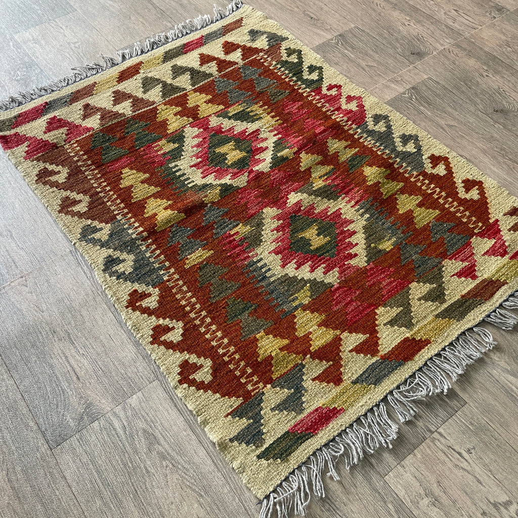 98 x 69 cm | Afghan Kilim Door Mat - Khorasan Rugs