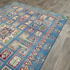 Afghan Ziegler Rug 'Tray of Flowers'