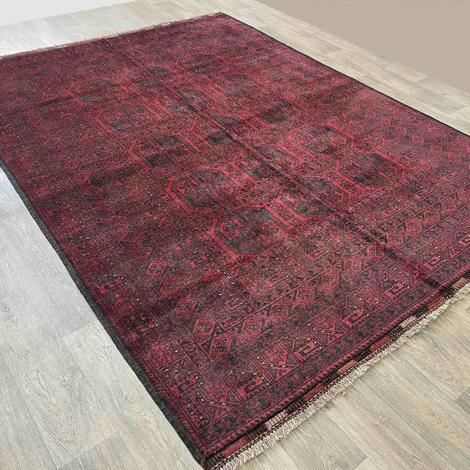 Old Afghan Aqcha Rug c. 1970