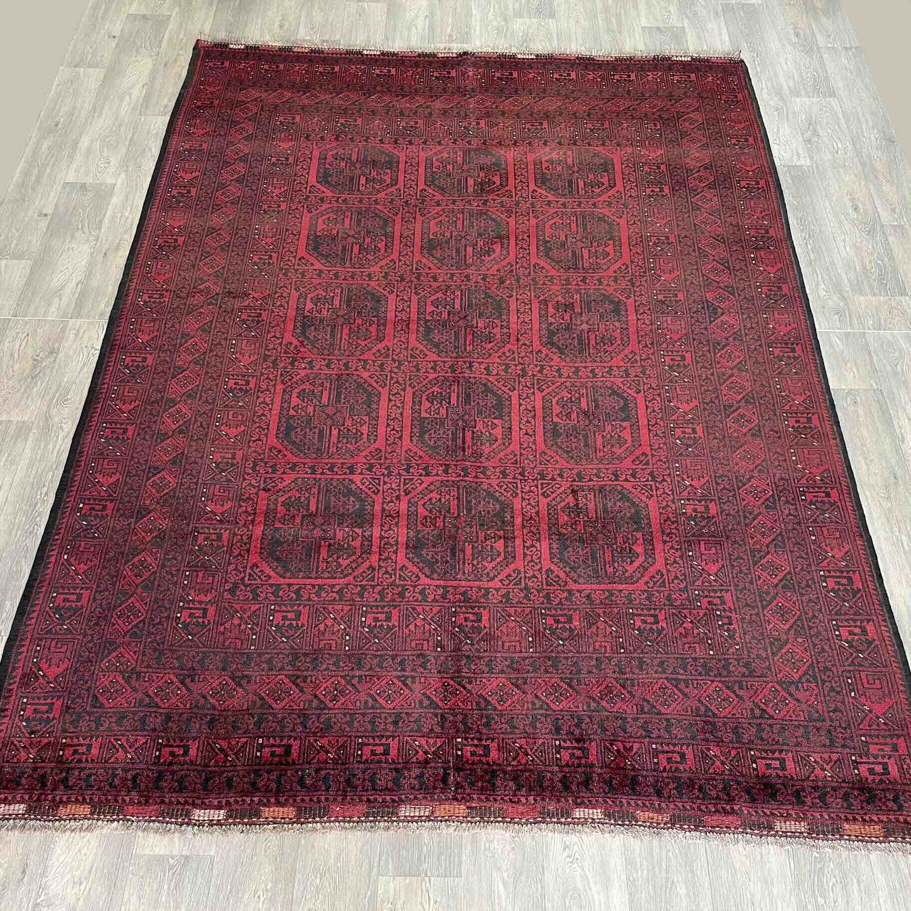 Old Afghan Aqcha Rug c. 1970