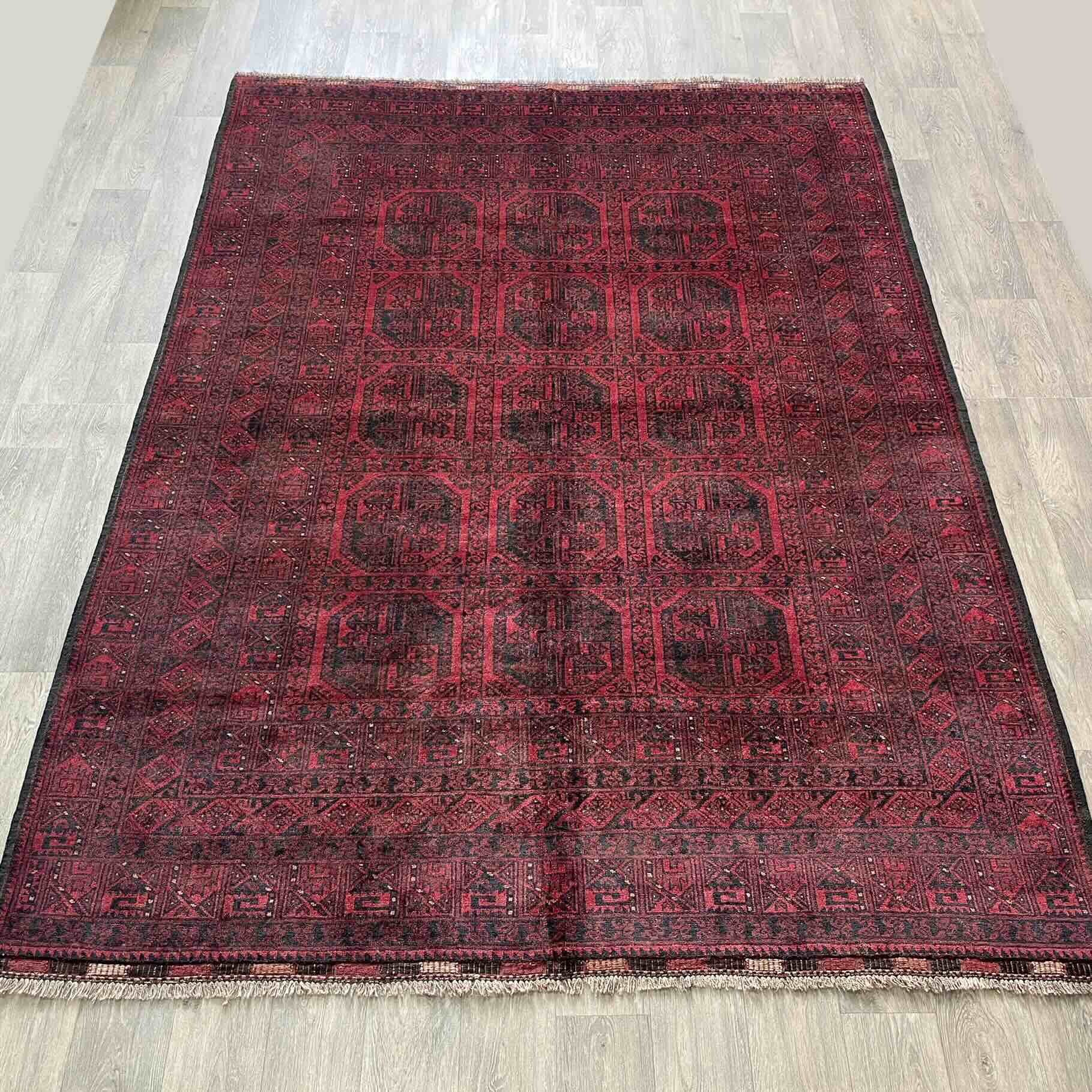 Old Afghan Aqcha Rug c. 1970