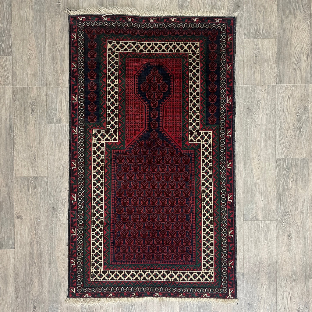 Old Afghan Herati Baluch Rug c. 1980