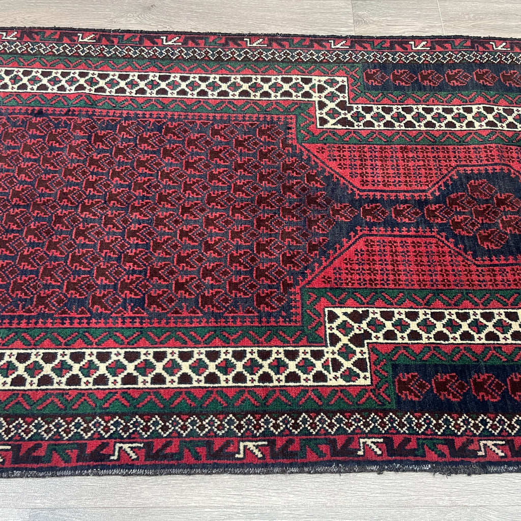 Old Afghan Herati Baluch Rug c. 1980