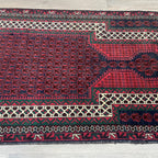 Old Afghan Herati Baluch Rug c. 1980