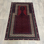 Old Afghan Herati Baluch Rug c. 1980