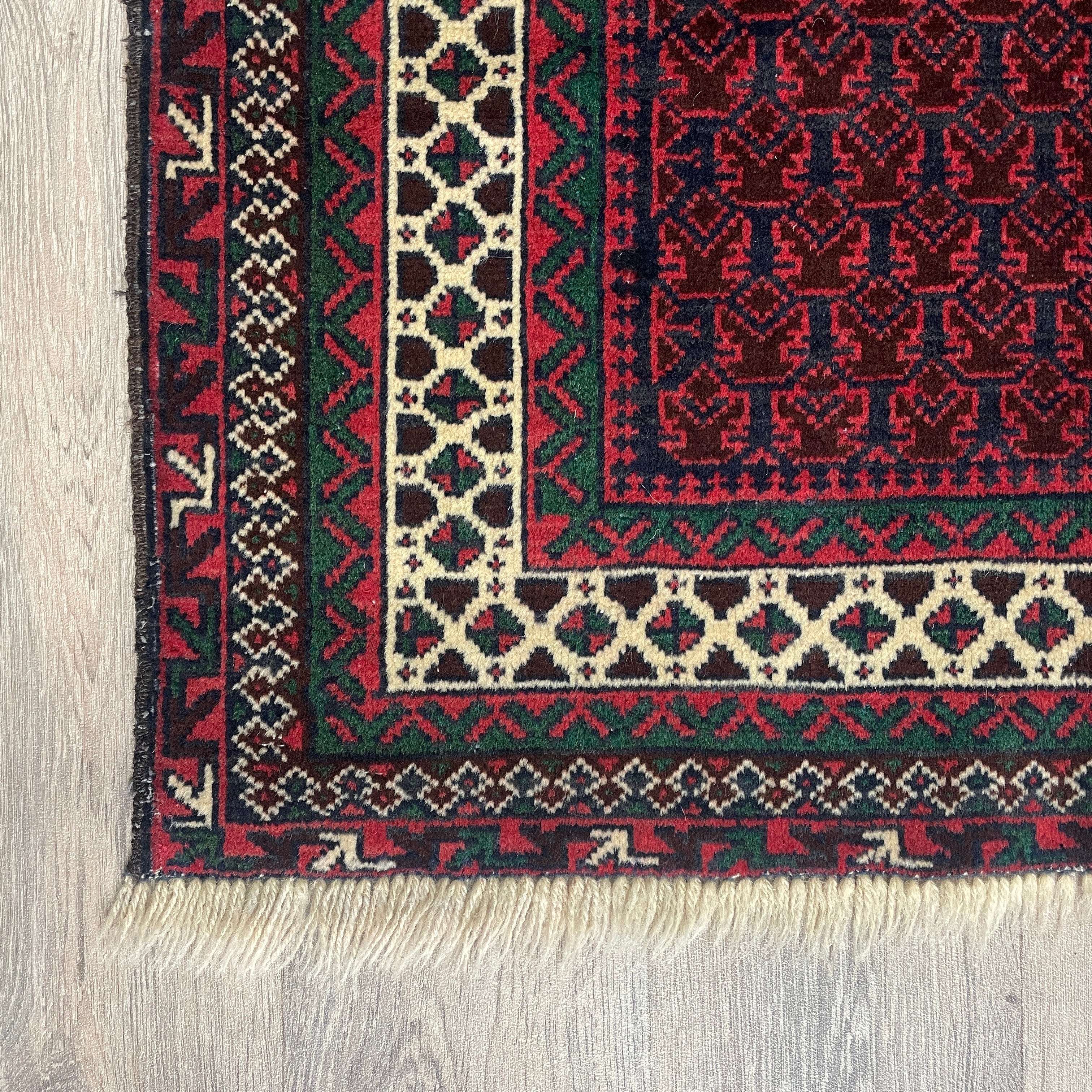 Old Afghan Herati Baluch Rug c. 1980
