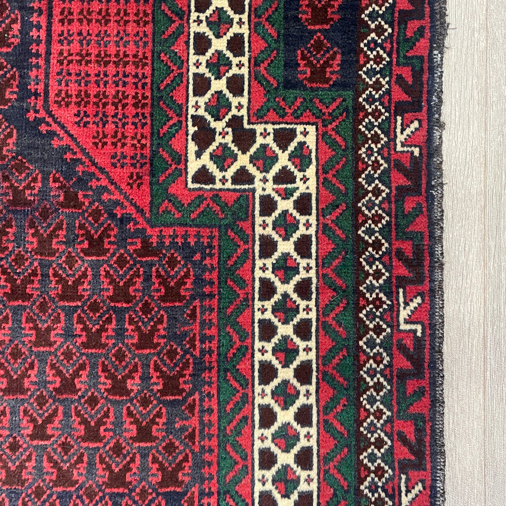 Old Afghan Herati Baluch Rug c. 1980