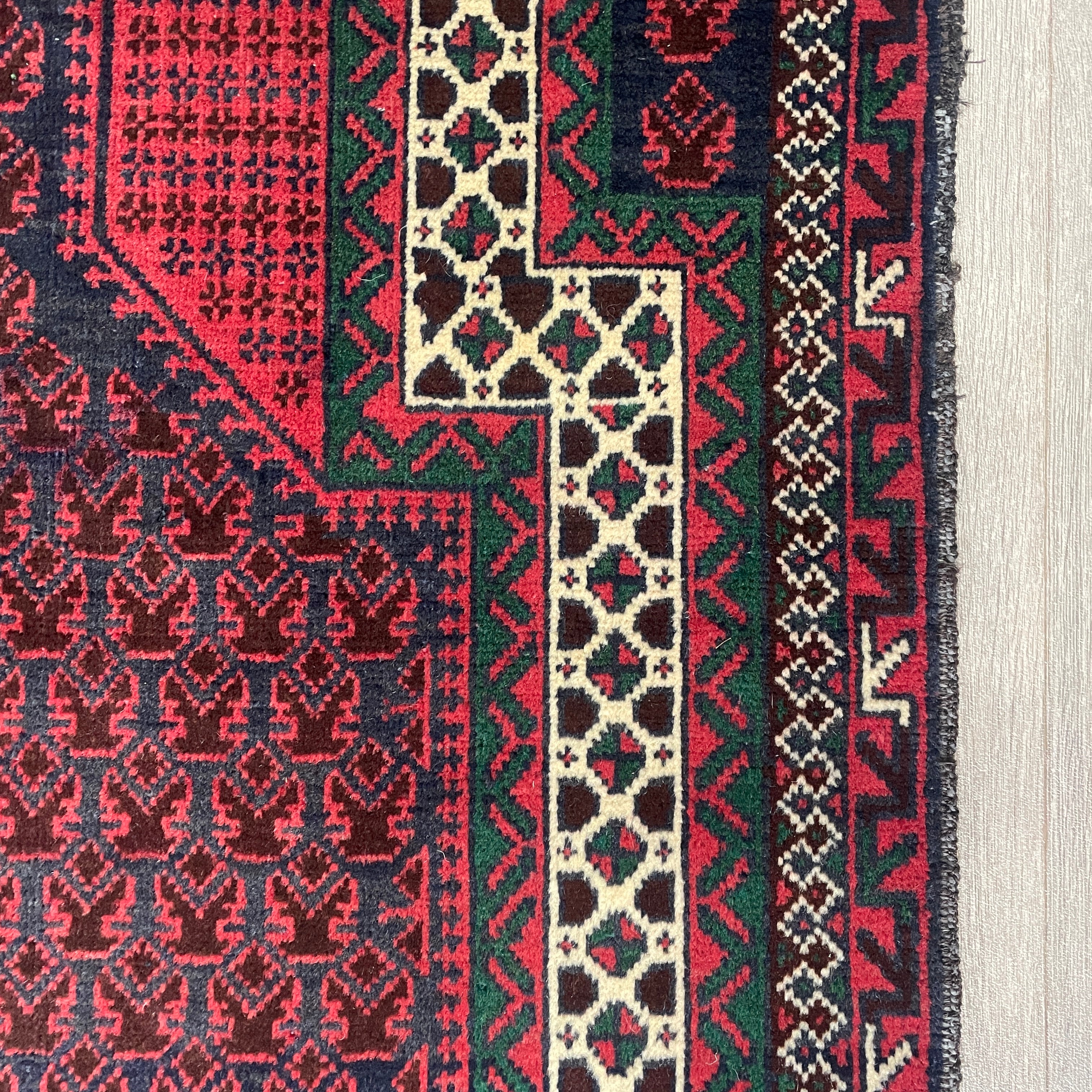 Old Afghan Herati Baluch Rug c. 1980