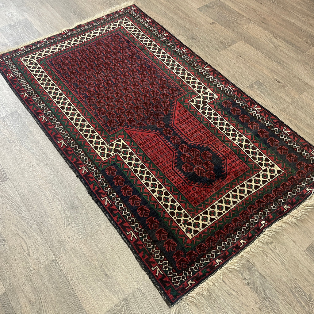 Old Afghan Herati Baluch Rug c. 1980