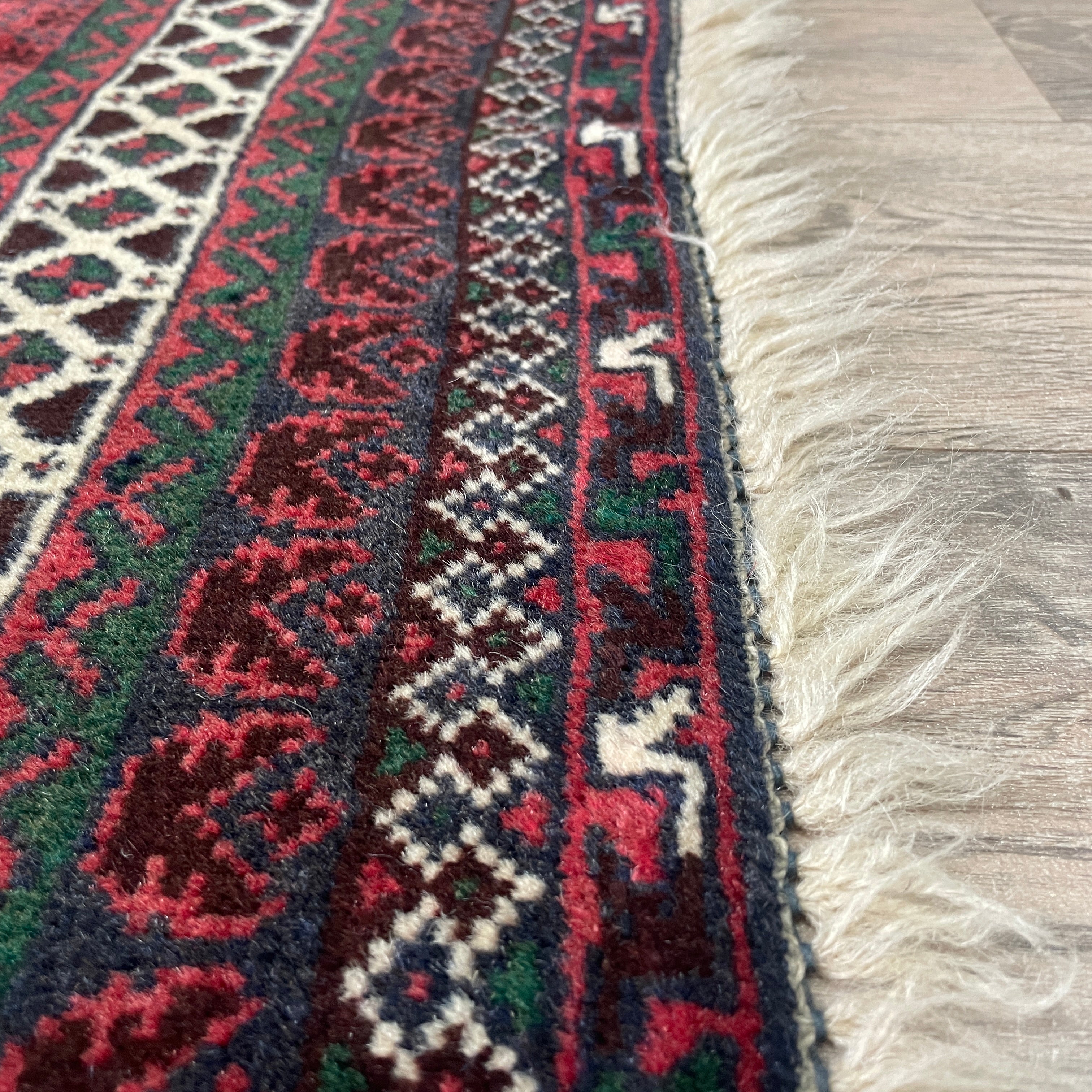 Old Afghan Herati Baluch Rug c. 1980