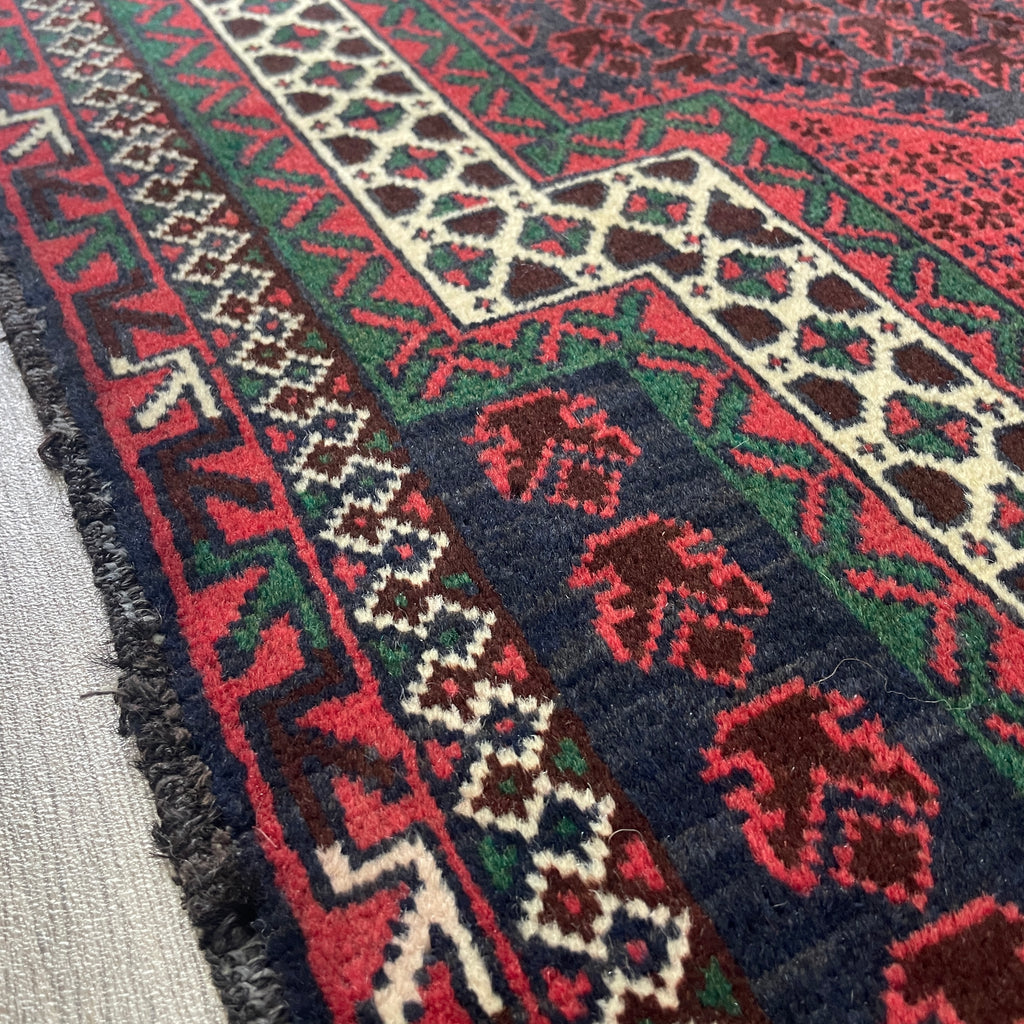 Old Afghan Herati Baluch Rug c. 1980