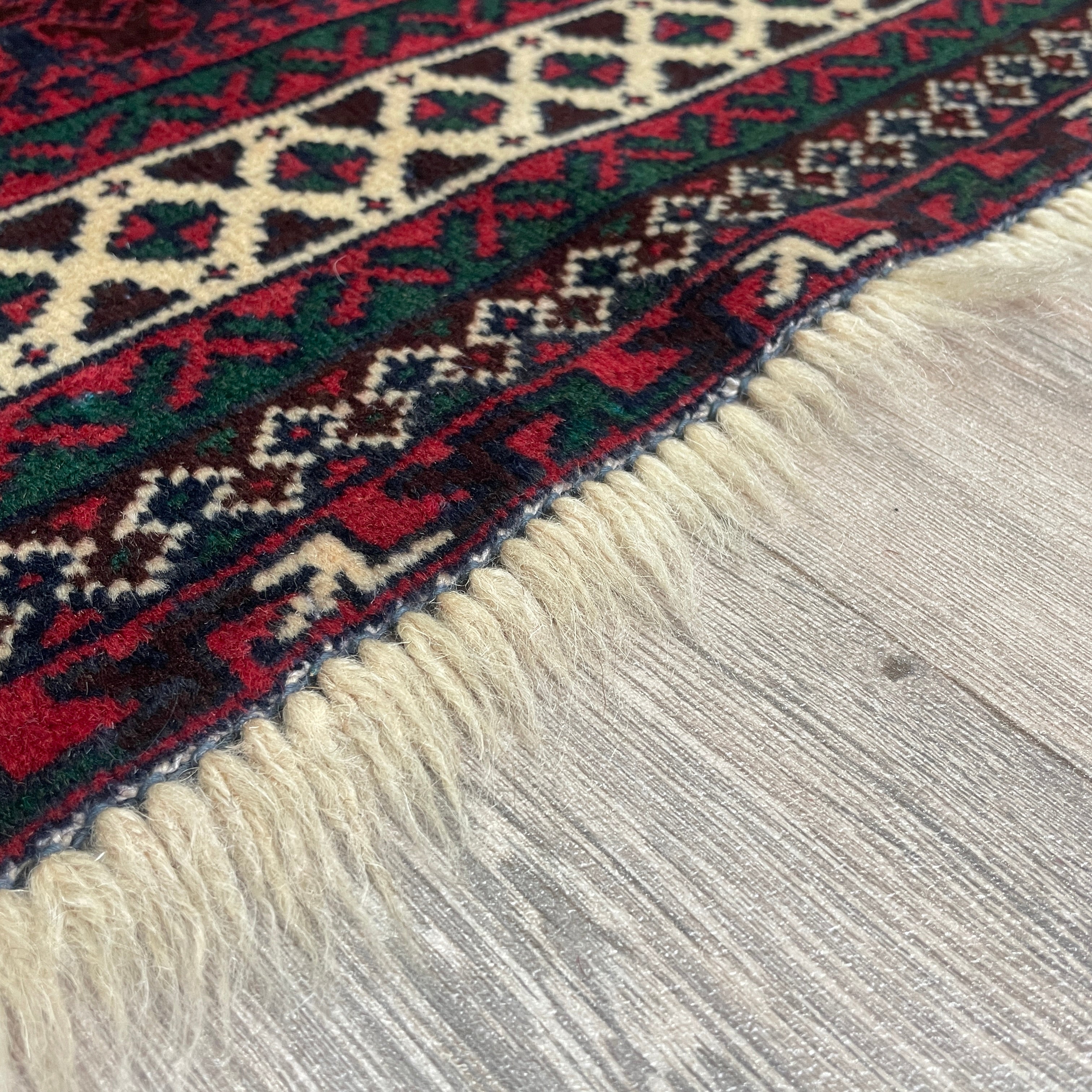 Old Afghan Herati Baluch Rug c. 1980